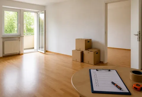 Leerer Wohnraum bereit f&uuml;r die &Uuml;bergabe