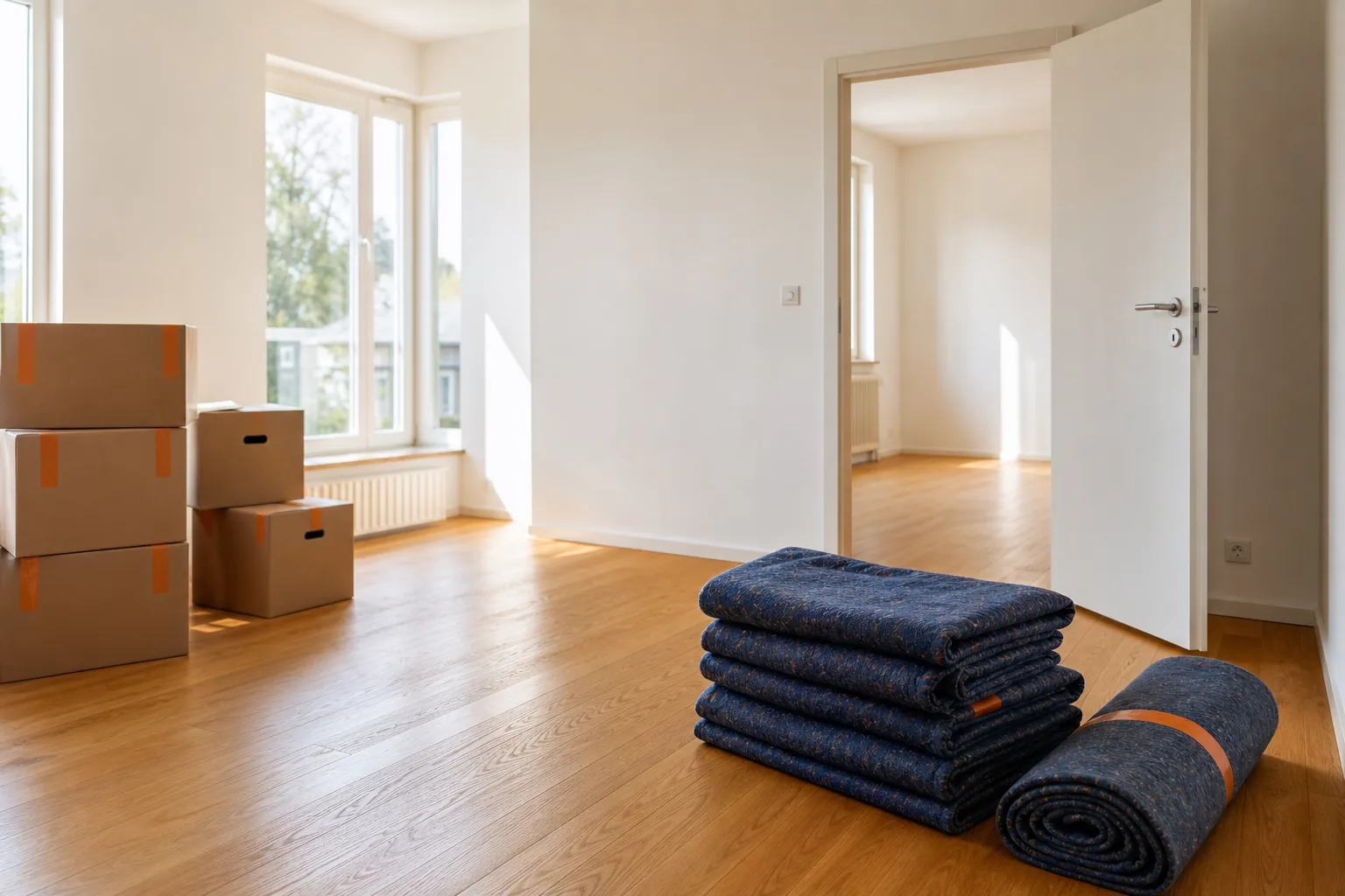 Leerer Wohnraum bereit für die Wohnungsübergabe