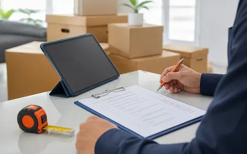 Vorbereitung eines Angebots mit Checkliste und Tablet