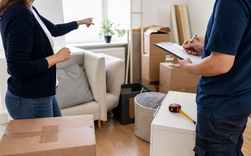 Besichtigung vor Ort mit Checkliste in einer Wohnung